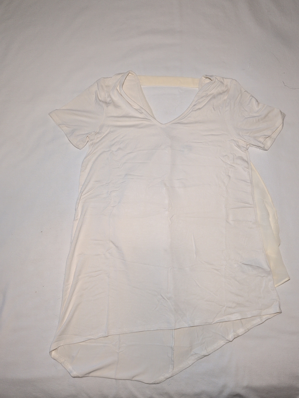 Lisa Rinna Collection White V-Neck Short Sleeve Tunic